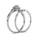6 - Iliana Prima Pink Sapphire and Diamond Halo Bridal Set Ring 