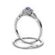 5 - Iliana Prima Tanzanite and Diamond Halo Bridal Set Ring 
