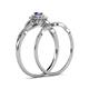 6 - Iliana Prima Tanzanite and Diamond Halo Bridal Set Ring 