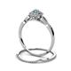 5 - Iliana Prima Aquamarine and Diamond Halo Bridal Set Ring 