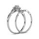 6 - Iliana Prima Aquamarine and Diamond Halo Bridal Set Ring 