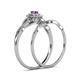6 - Iliana Prima Amethyst and Diamond Halo Bridal Set Ring 