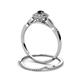 5 - Iliana Prima Red Garnet and Diamond Halo Bridal Set Ring 