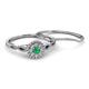 4 - Iliana Prima Emerald and Diamond Halo Bridal Set Ring 