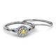 4 - Iliana Prima Yellow Sapphire and Diamond Halo Bridal Set Ring 
