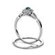 5 - Iliana Prima London Blue Topaz and Diamond Halo Bridal Set Ring 