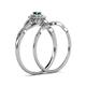6 - Iliana Prima London Blue Topaz and Diamond Halo Bridal Set Ring 