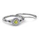 4 - Iliana Prima Yellow and White Diamond Halo Bridal Set Ring 