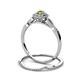 5 - Iliana Prima Yellow and White Diamond Halo Bridal Set Ring 