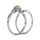 6 - Iliana Prima Yellow and White Diamond Halo Bridal Set Ring 