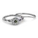 4 - Iliana Prima Diamond and Lab Created Alexandrite Halo Bridal Set Ring 