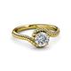 3 - Aerin Desire GIA Certified 6.50 mm Round Diamond Bypass Solitaire Engagement Ring 