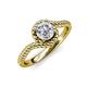 4 - Aerin Desire GIA Certified 6.50 mm Round Diamond Bypass Solitaire Engagement Ring 