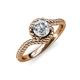 4 - Aerin Desire GIA Certified 6.50 mm Round Diamond Bypass Solitaire Engagement Ring 