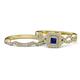 1 - Eyana Prima Blue Sapphire and Diamond Double Halo Bridal Set Ring 