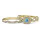 1 - Eyana Prima Blue Topaz and Diamond Double Halo Bridal Set Ring 