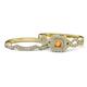 1 - Eyana Prima Citrine and Diamond Double Halo Bridal Set Ring 