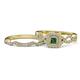 1 - Eyana Prima Diamond and Lab Created Alexandrite Double Halo Bridal Set Ring 