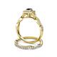 5 - Eyana Prima Blue Sapphire and Diamond Double Halo Bridal Set Ring 
