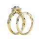 6 - Eyana Prima Tanzanite and Diamond Double Halo Bridal Set Ring 