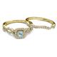 4 - Eyana Prima Aquamarine and Diamond Double Halo Bridal Set Ring 