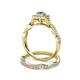 5 - Eyana Prima Blue Topaz and Diamond Double Halo Bridal Set Ring 