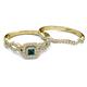 4 - Eyana Prima London Blue Topaz and Diamond Double Halo Bridal Set Ring 
