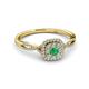 2 - Yesenia Prima Emerald and Diamond Halo Engagement Ring 