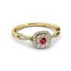 2 - Yesenia Prima Ruby and Diamond Halo Engagement Ring 