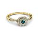 2 - Yesenia Prima Blue and White Diamond Halo Engagement Ring 