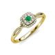 3 - Yesenia Prima Emerald and Diamond Halo Engagement Ring 