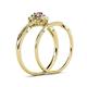 6 - Yesenia Prima Pink Sapphire and Diamond Halo Bridal Set Ring 