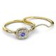 4 - Yesenia Prima Tanzanite and Diamond Halo Bridal Set Ring 