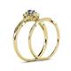 6 - Yesenia Prima Tanzanite and Diamond Halo Bridal Set Ring 