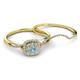 4 - Yesenia Prima Aquamarine and Diamond Halo Bridal Set Ring 