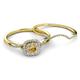 4 - Yesenia Prima Citrine and Diamond Halo Bridal Set Ring 
