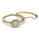 4 - Yesenia Prima Peridot and Diamond Halo Bridal Set Ring 