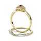 5 - Yesenia Prima Rhodolite Garnet and Diamond Halo Bridal Set Ring 