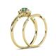 6 - Yesenia Prima Emerald and Diamond Halo Bridal Set Ring 
