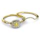 4 - Yesenia Prima Yellow Sapphire and Diamond Halo Bridal Set Ring 