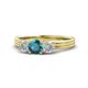 1 - Alyssa 0.95 ctw (5.50 mm) Round London Blue Topaz and Lab Grown Diamond Three Stone Engagement Ring 