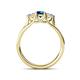 4 - Alyssa 5.50 mm Blue and White Diamond Thick Shank Three Stone Ring 