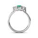 4 - Alyssa 5.50 mm Emerald and Diamond Thick Shank Three Stone Ring 