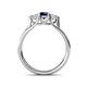 4 - Alyssa 5.50 mm Blue Sapphire and Diamond Thick Shank Three Stone Ring 