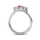 4 - Alyssa 5.50 mm Pink Tourmaline and Diamond Thick Shank Three Stone Ring 