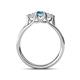4 - Alyssa 5.50 mm Blue Topaz and Diamond Thick Shank Three Stone Ring 