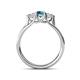 4 - Alyssa 5.50 mm London Blue Topaz and Diamond Thick Shank Three Stone Ring 