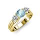 3 - Alyssa 6.40 mm Aquamarine and Diamond Three Stone Ring 