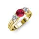 3 - Alyssa 6.00 mm Ruby and Diamond Three Stone Ring 