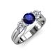 3 - Alyssa 6.00 mm Blue Sapphire and Diamond Three Stone Ring 